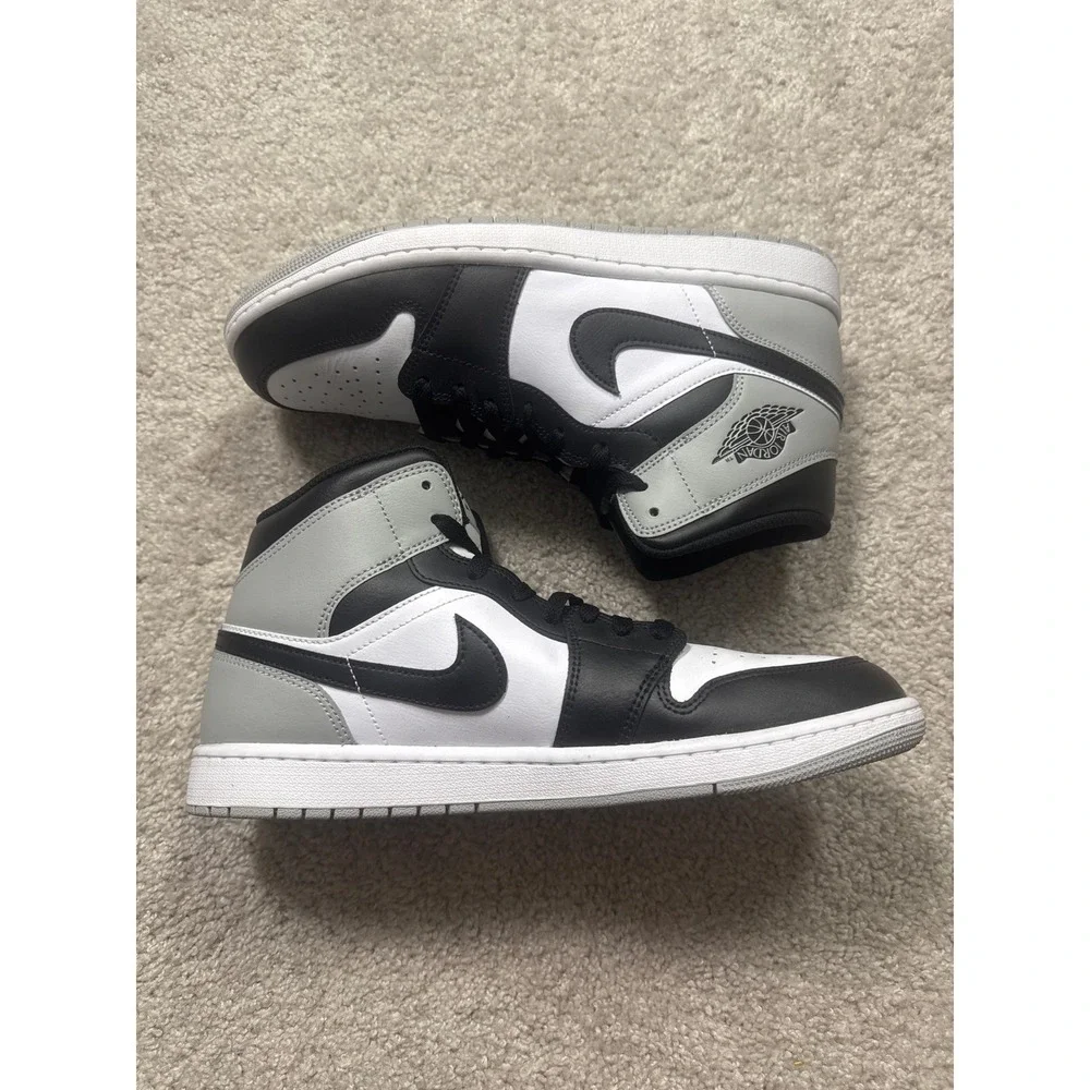 Jordan 1 Mid White Black Light Smoke Grey DQ8426-101 Mens 11 Sneaker